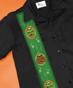 The Oblong Box Shop Swamp Creature Tiki Mug Button Down Shirt
