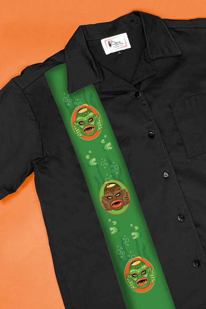 The Oblong Box Shop Swamp Creature Tiki Mug Button Down Shirt 3 The Oblong Box Shop Swamp Creature Tiki Mug Button Down Shirt