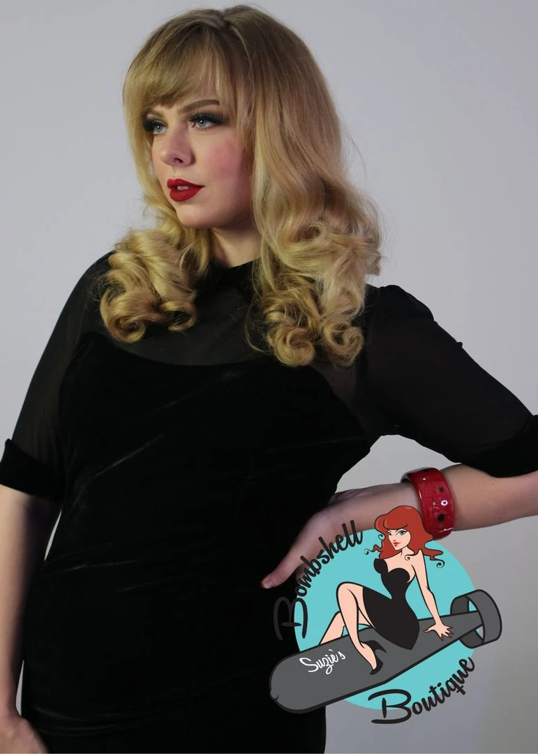 Collectif Wednesday Velvet Pencil Dress 4 Collectif Wednesday Velvet Pencil Dress