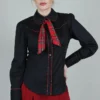 Voodoo Vixen Carole Tartan Trim Blouse 2 Voodoo Vixen Carole Tartan Trim Blouse