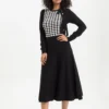 Voodoo Vixen Sofia Houndstooth Knit Dress