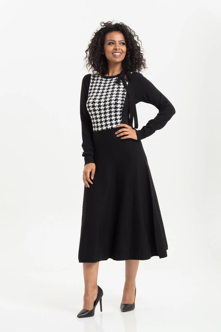 Voodoo Vixen Sofia Houndstooth Knit Dress 3 Voodoo Vixen Sofia Houndstooth Knit Dress